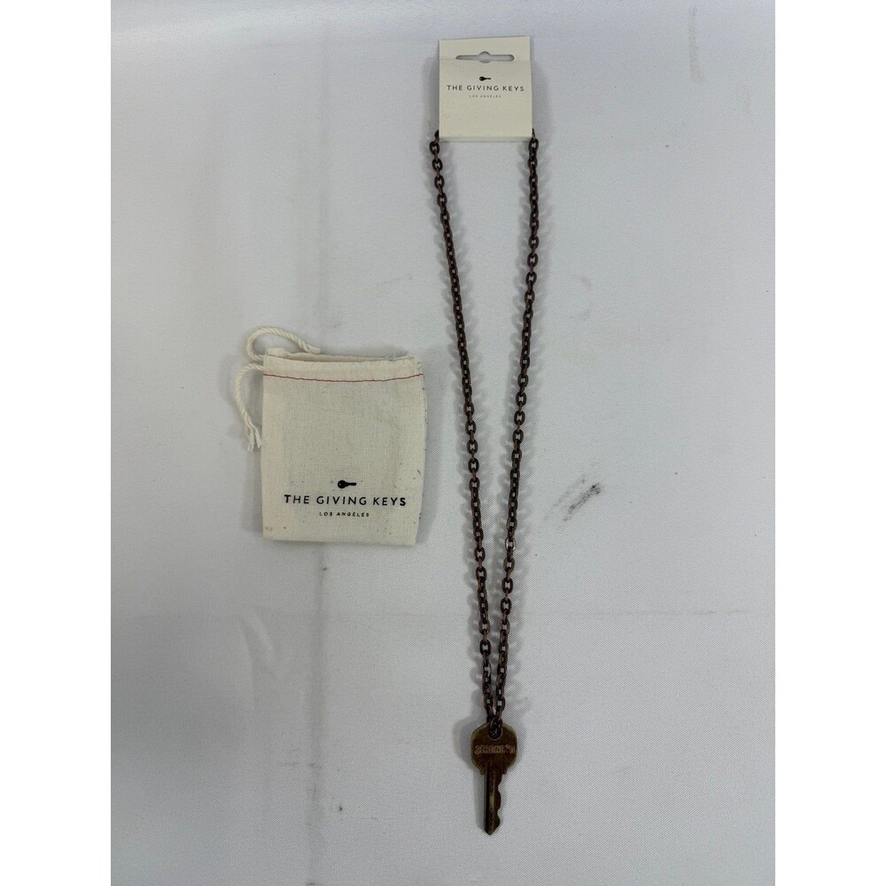 The Giving Key Necklace Stamped “Strength”  NEW!